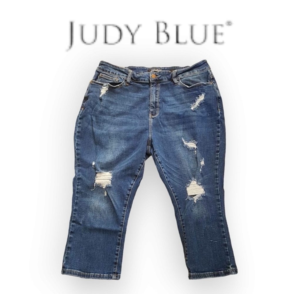 Judy Blue distressed stretch capri jeans Size 20W